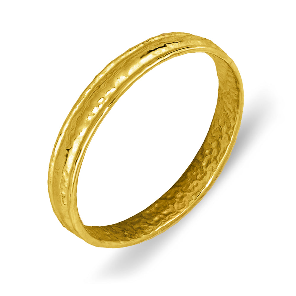 Hammered Flat Edge Bangle in gold