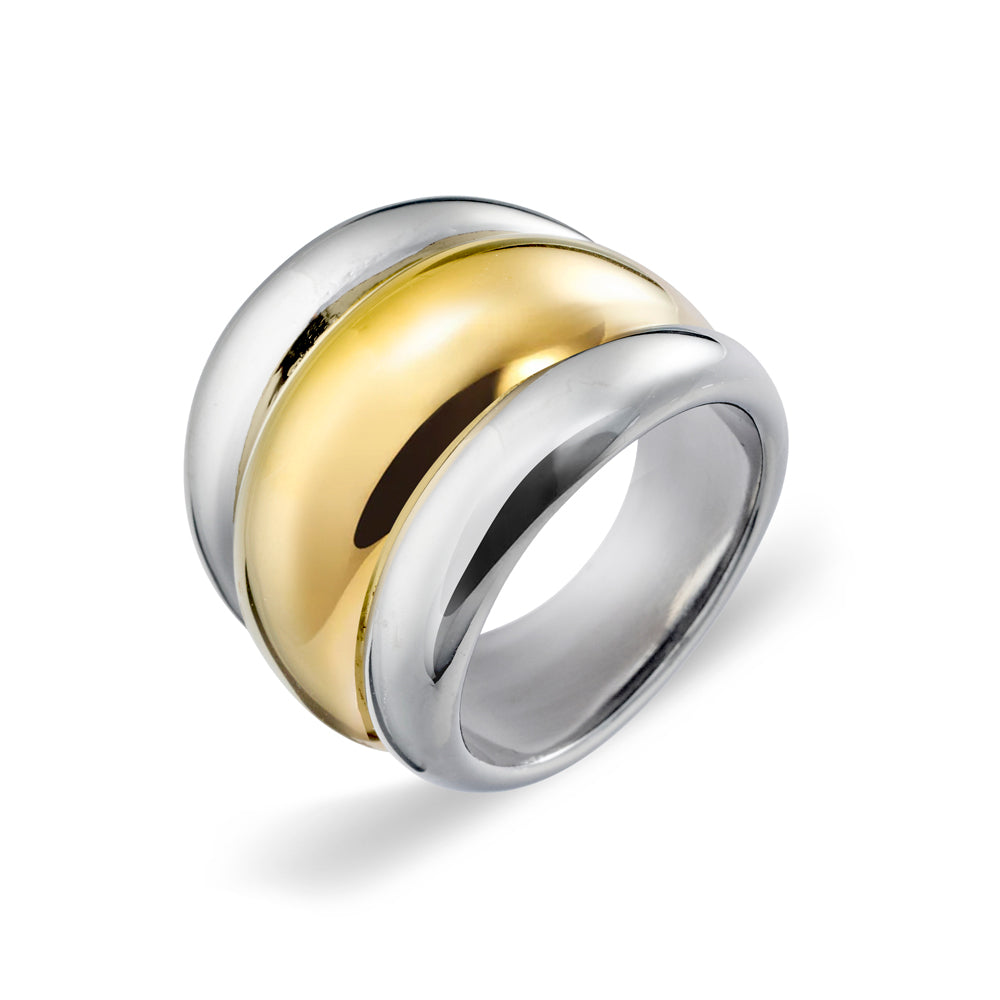 Two-Tone Ribbed Ring