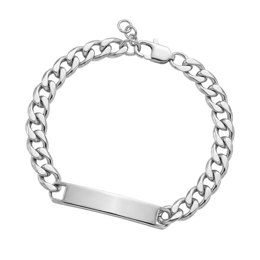 Cuban Link ID Bracelet in silver
