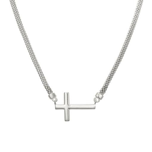 Horizontal Cross Mesh Chain Necklace