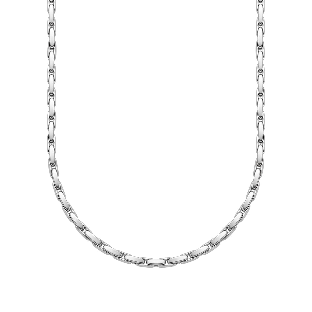 Matte Rounded Link Chain in matte silver