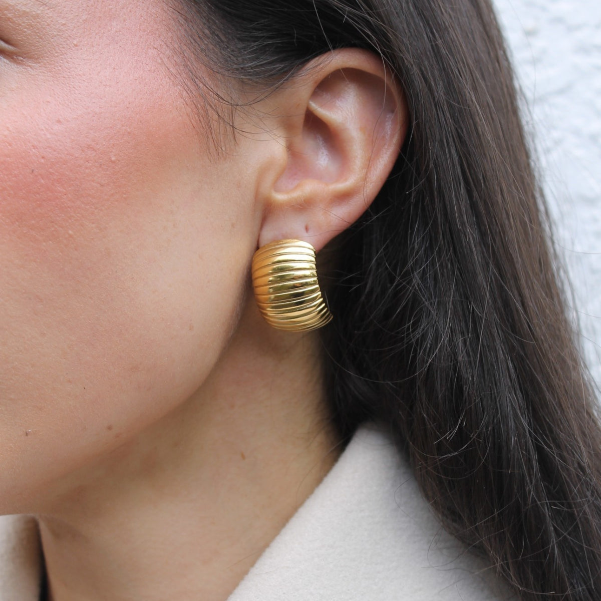Grooved 3/4 Hoop worn on the ear (placeholder for The Ear Edit)