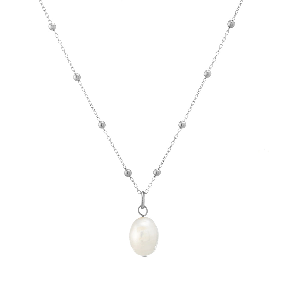 Beaded Pearl Pendant Necklace