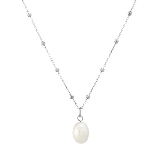 Beaded Pearl Pendant Necklace
