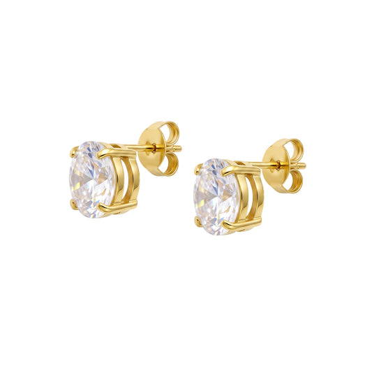 Oval CZ Studs in gold