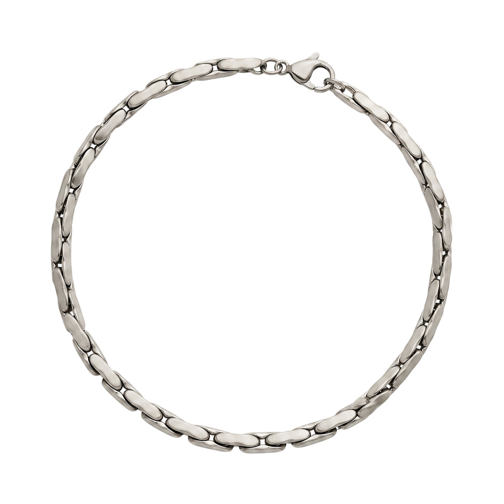 Matte Rounded Link Bracelet in matte silver