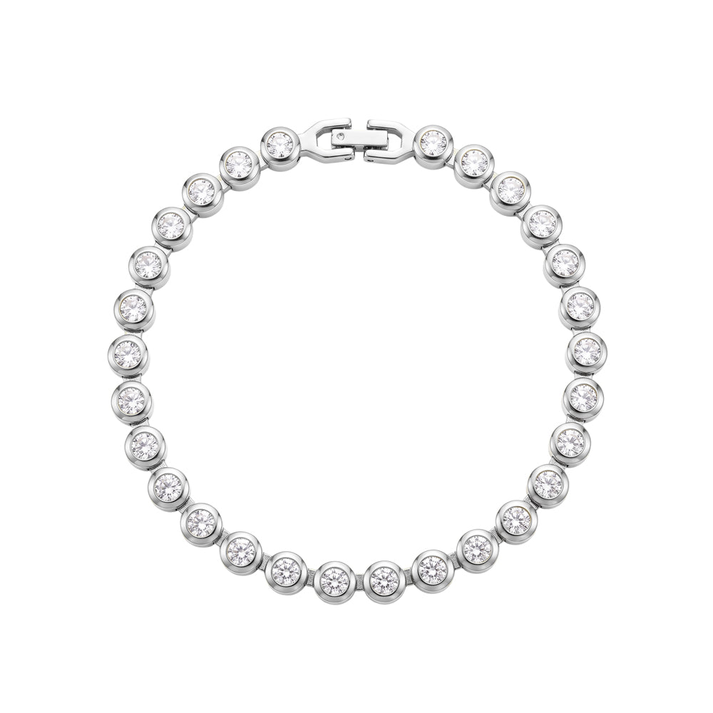 Round CZ Tennis Bracelet in silver