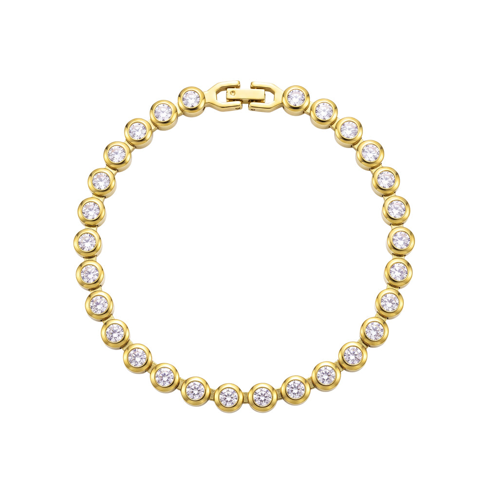 Round CZ Tennis Bracelet in gold