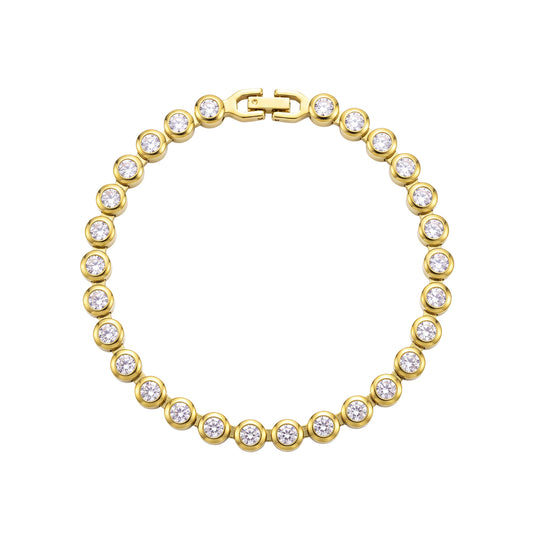 Round CZ Tennis Bracelet in gold