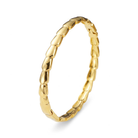 Snake Bone Bangle in gold