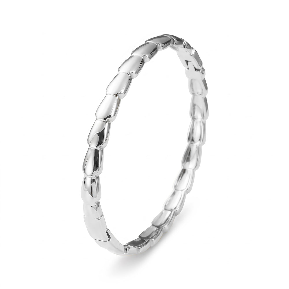 Snake Bone Bangle in silver