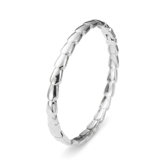 Snake Bone Bangle in silver
