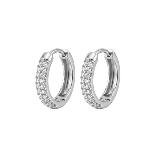 CZ Set Hoops in silver