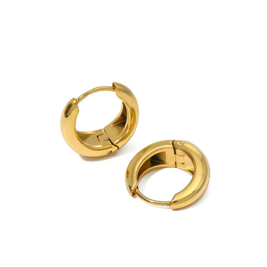 Tapered Minimalist Hoops in gold