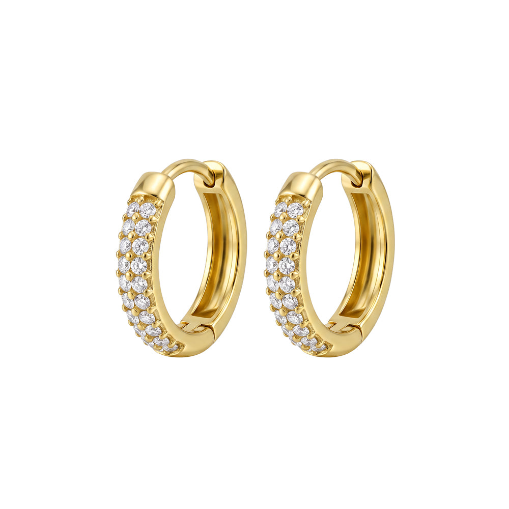 CZ Set Hoops in gold