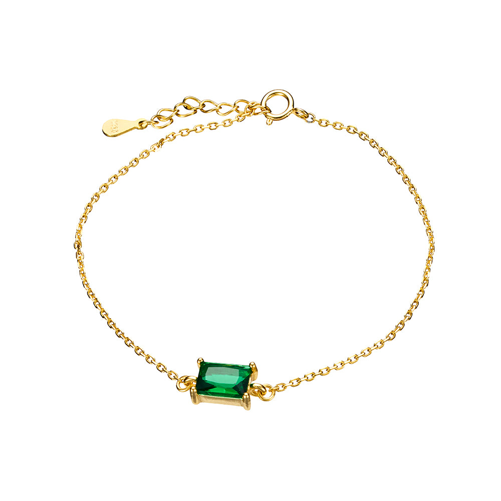 Emerald Baguette Chain Bracelet