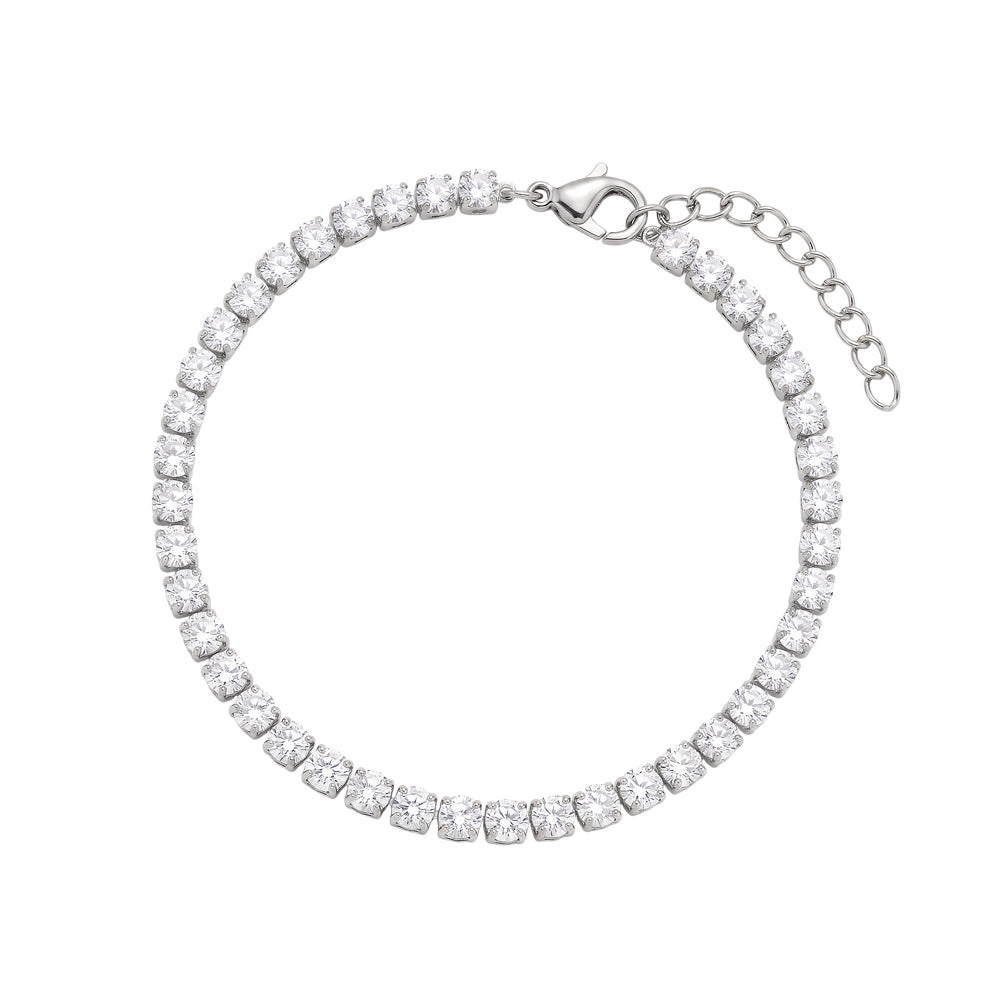 Fine CZ Tennis Bracelet in silver