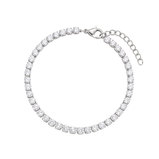 Fine CZ Tennis Bracelet in silver
