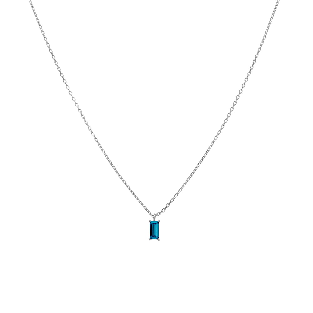 Sapphire Baguette Pendant Chain