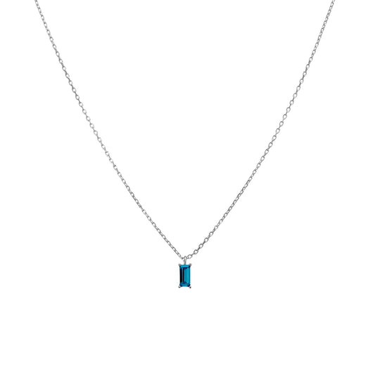 Sapphire Baguette Pendant Chain