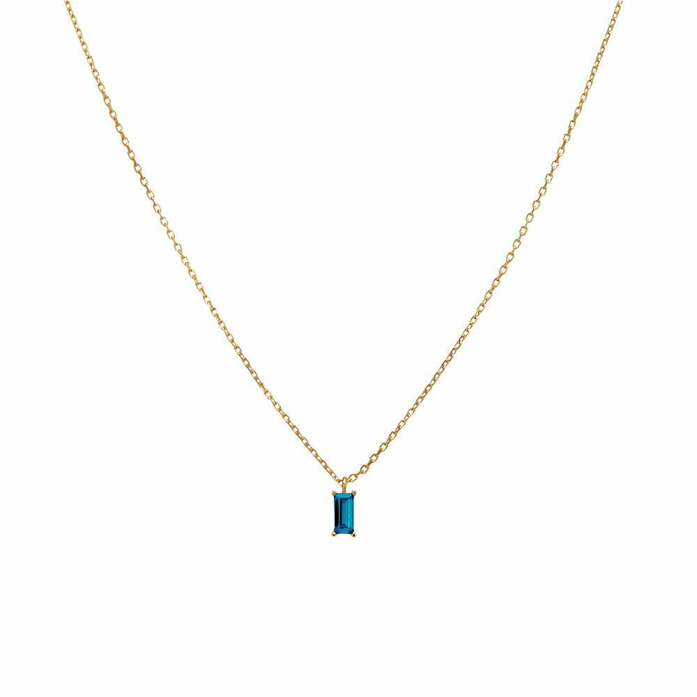 Sapphire Baguette Pendant Chain