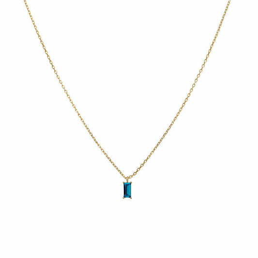 Sapphire Baguette Pendant Chain