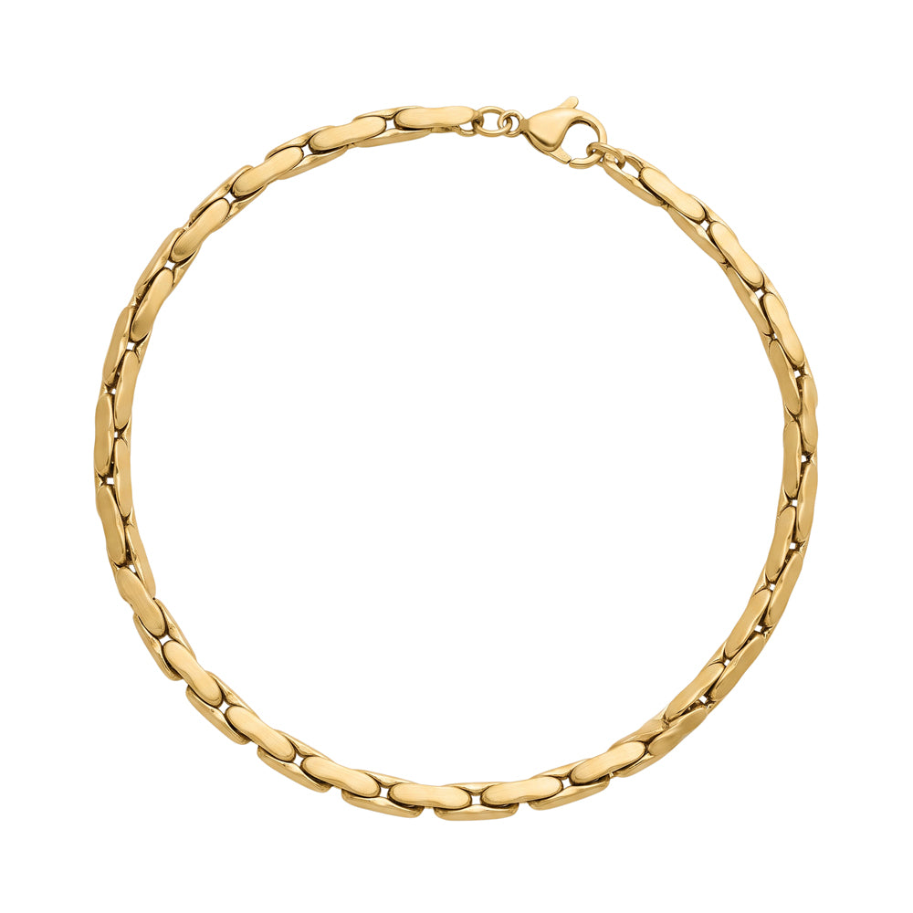 Matte Rounded Link Bracelet in matte gold