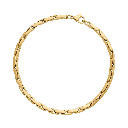 Matte Rounded Link Bracelet in matte gold