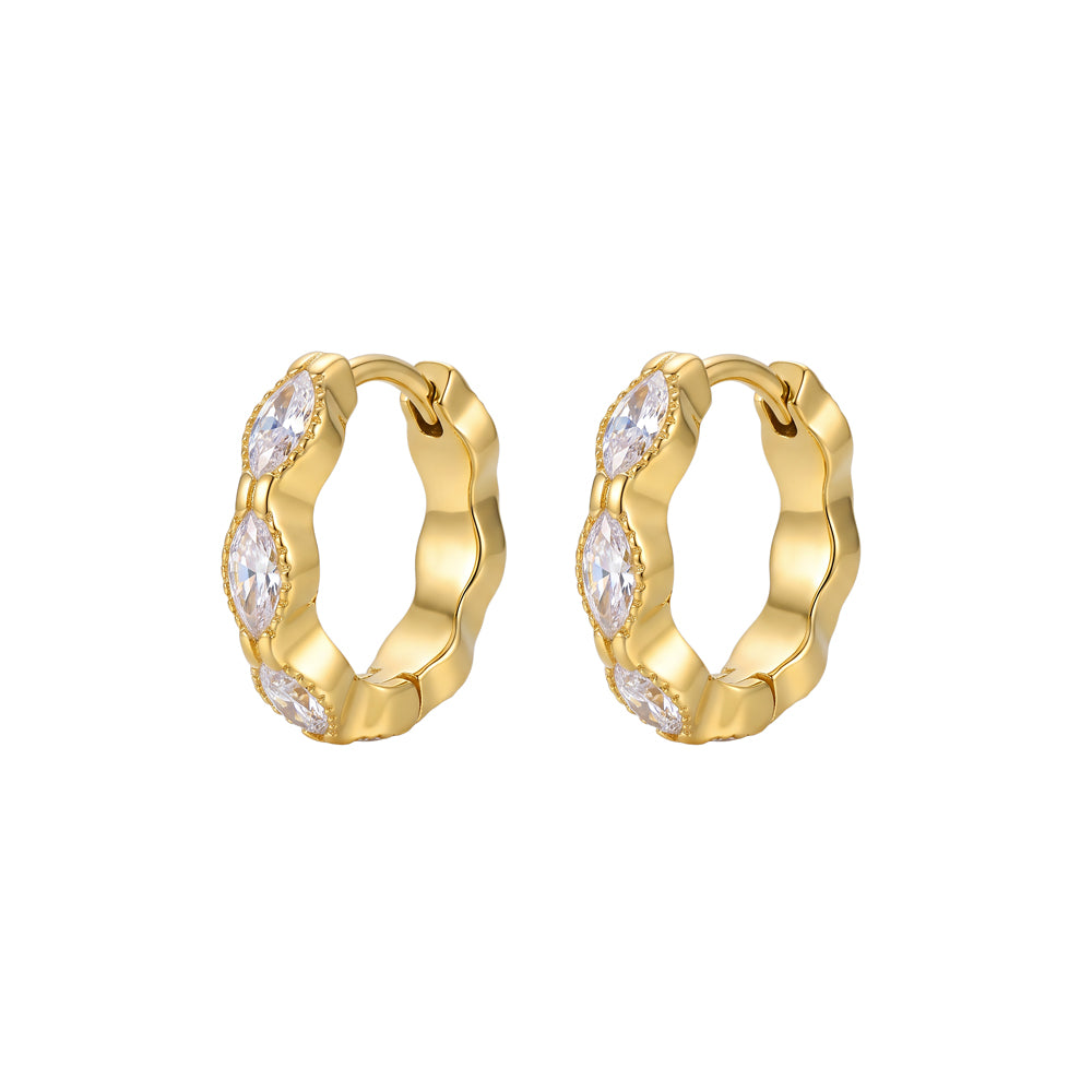 Marquise CZ Hoops in gold