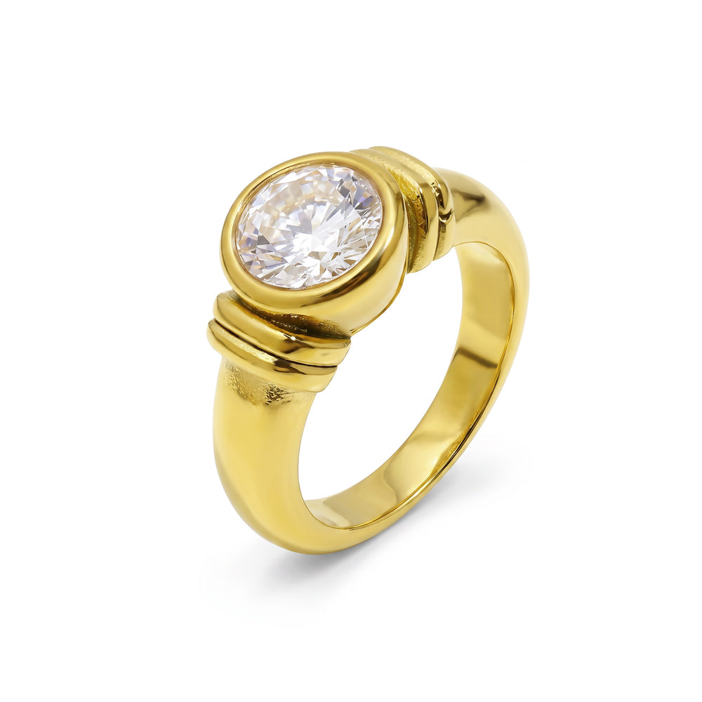 Bezel CZ Solitaire Ring size 7