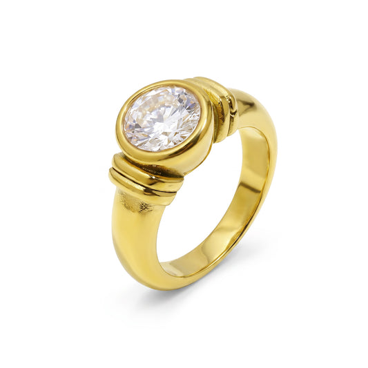 Bezel CZ Solitaire Ring size 7