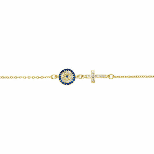 Evil Eye Cross Bracelet