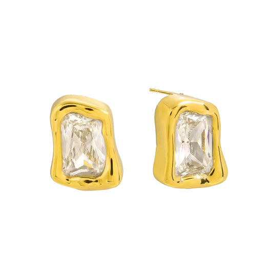 Molten CZ Stone Earring