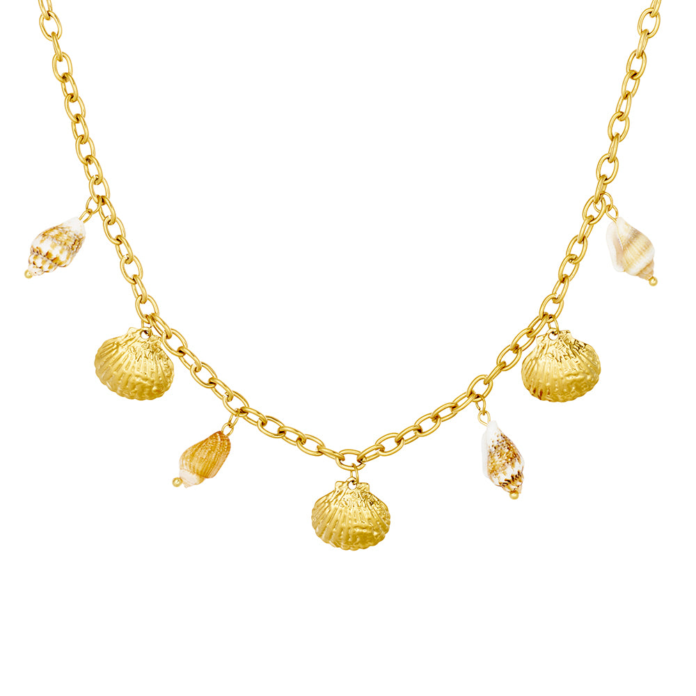 Seashell multi-charm necklace