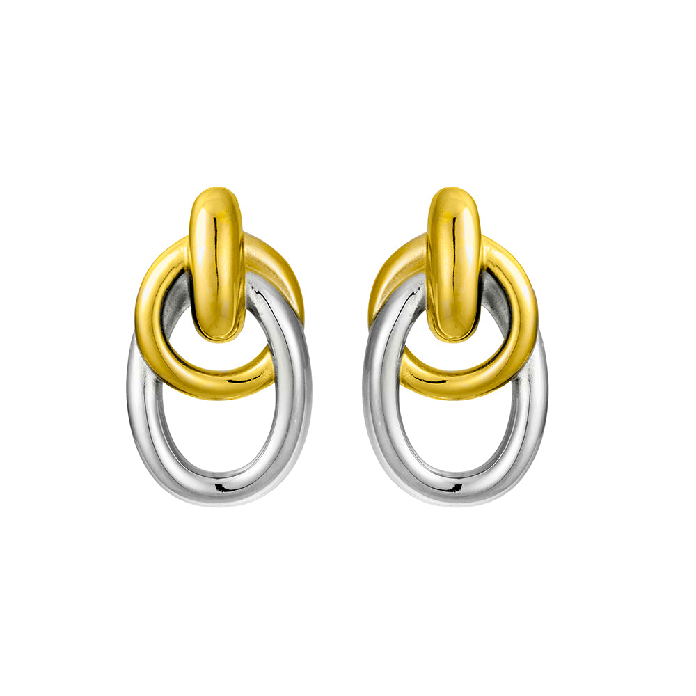 Two-Tone Oversized Knot Earrings