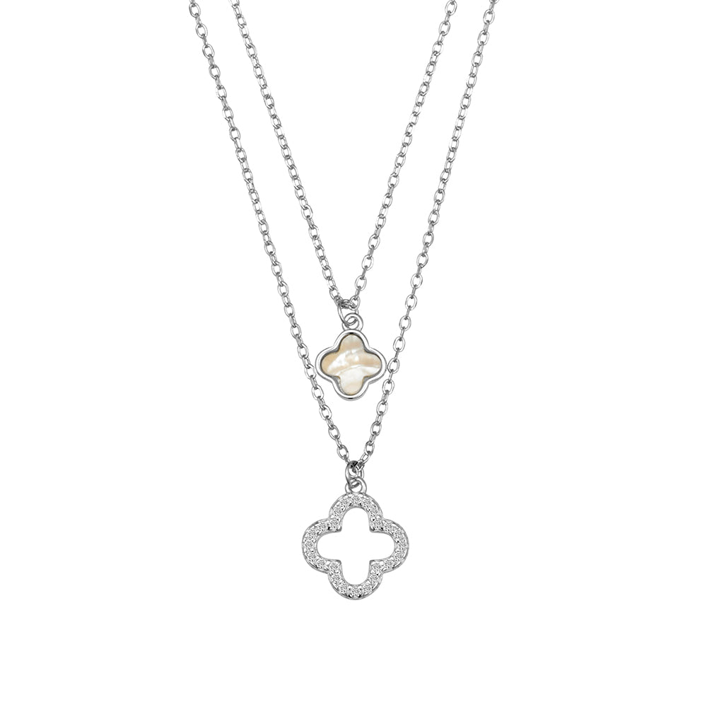 Double Layered Flower Pendant Necklace