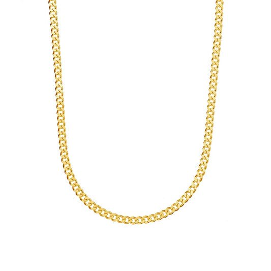 Sterling silver gold plated 3MM tight curb chain