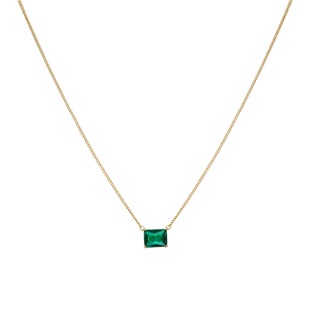 Emerald Cut Pendant Necklace