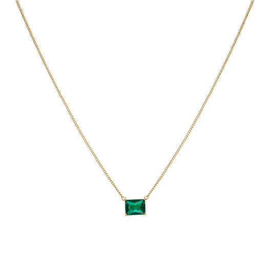 Emerald Cut Pendant Necklace