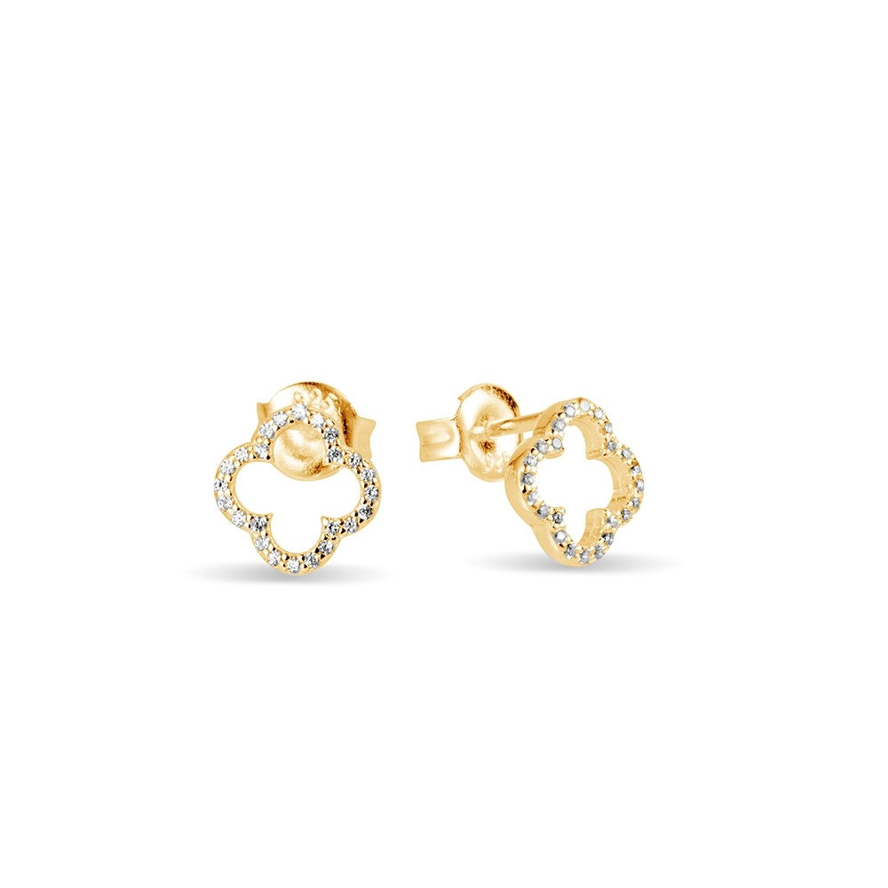 CZ Flower Stud Earrings