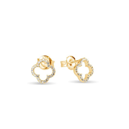 CZ Flower Stud Earrings
