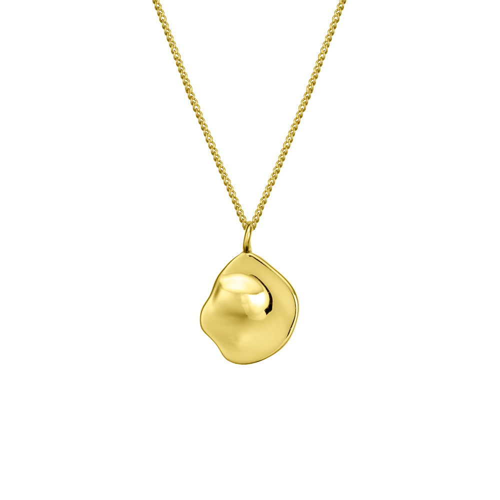 Molten Disc Pendant Necklace