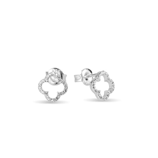 CZ Flower Stud Earrings