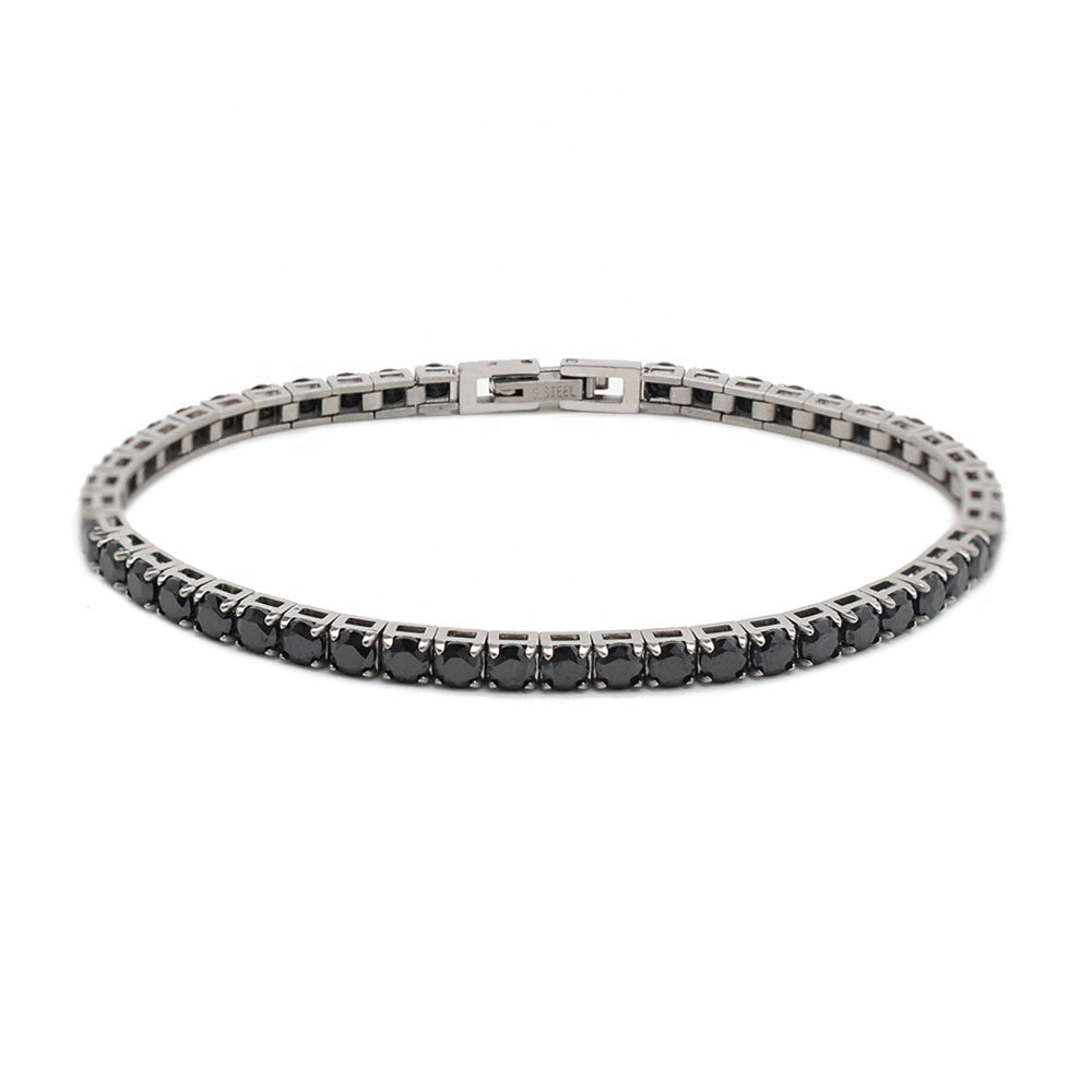 Black CZ Tennis Bracelet in black