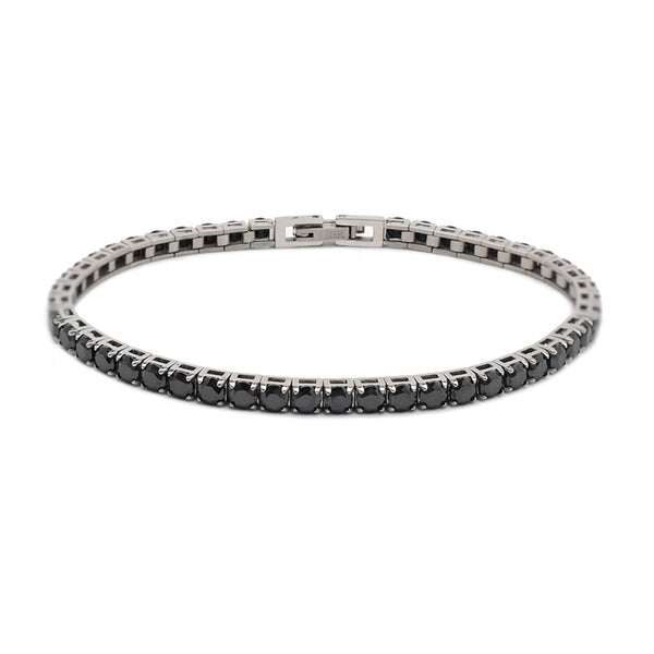 Black CZ Tennis Bracelet in black
