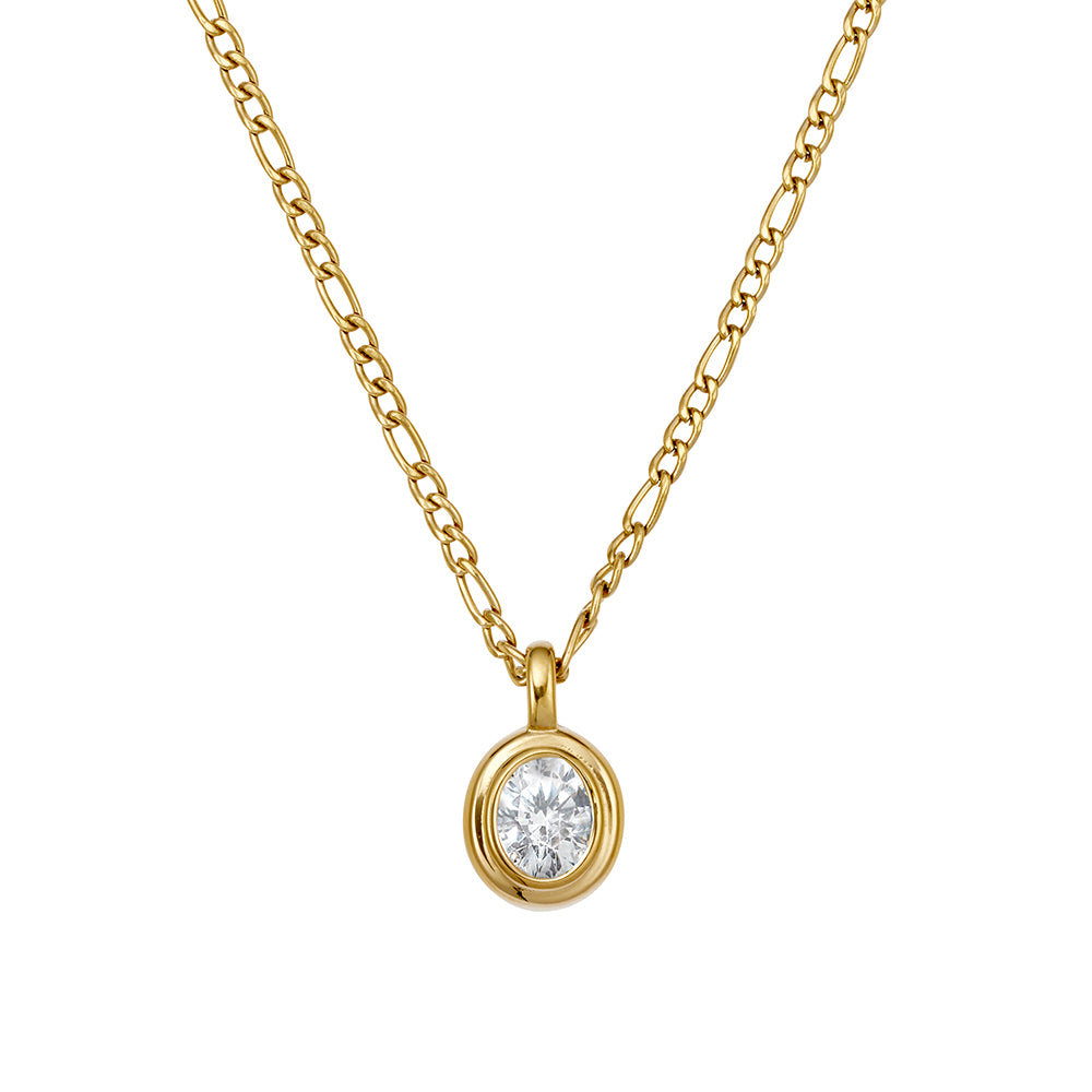 White CZ Stone Necklace