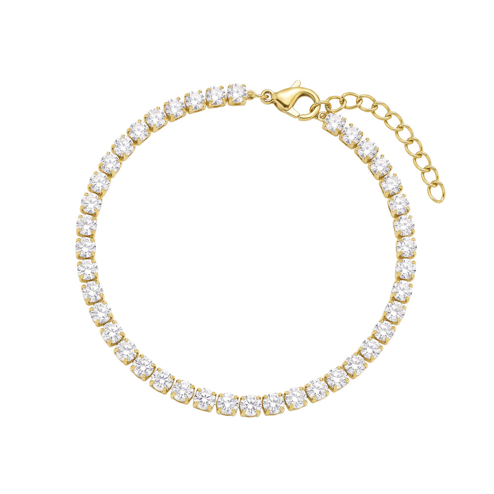Fine CZ Tennis Bracelet in gold