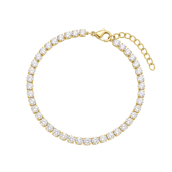 Fine CZ Tennis Bracelet in gold