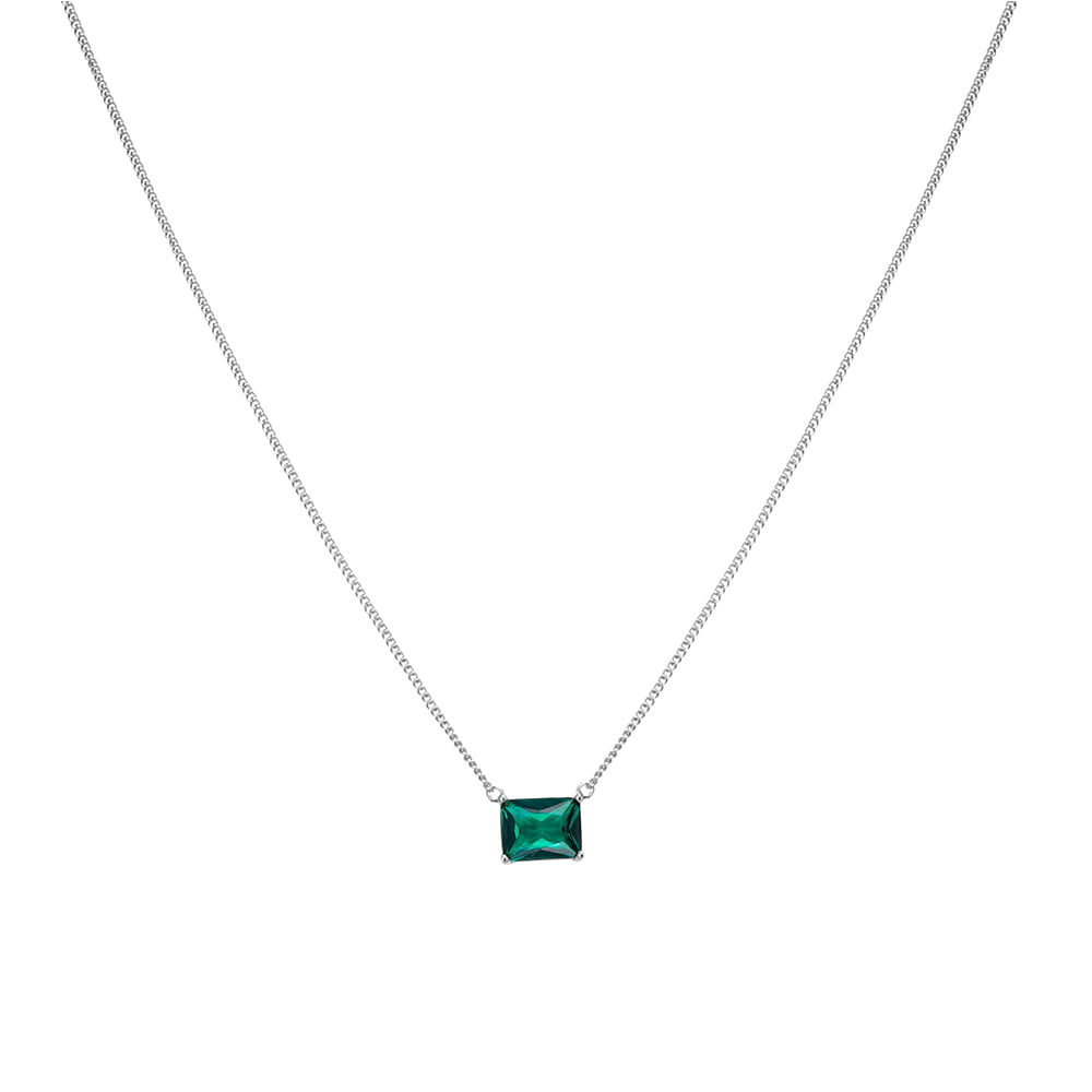 Emerald Cut Pendant Necklace