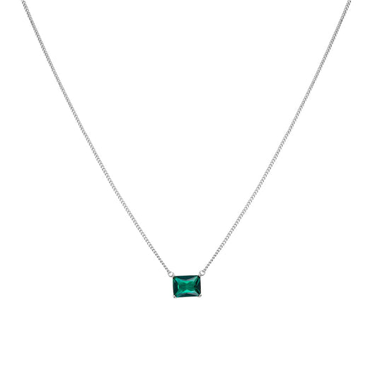 Emerald Cut Pendant Necklace